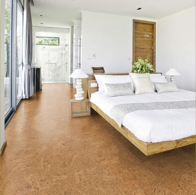 cork flooring in bedroom