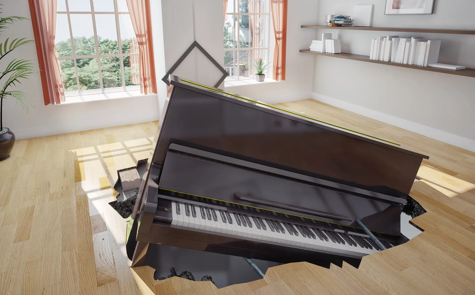 Piano-Through-Broken-Floor